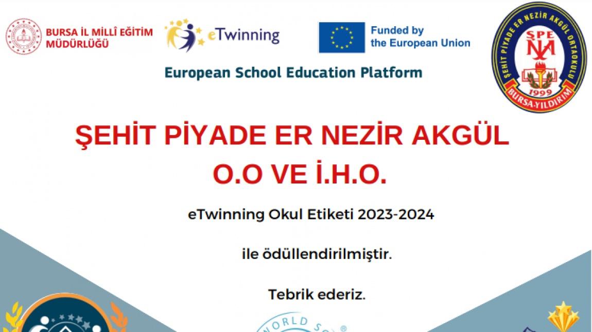 e-Twinning'de Başarı Tazeledik, e-Twinning Okul Etiketimizi Aldık